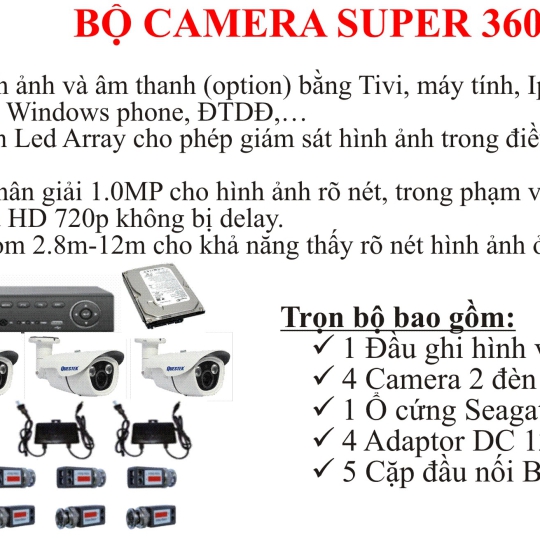 Bộ Camera SUPER 3601 AHD